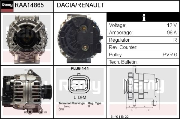 DELCO REMY Generaator RAA14865